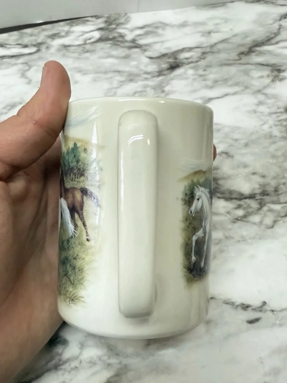 Vintage Otagiri Japan Hand Painted Wild Horses Coffee/Tea Mug, Equestrian Core